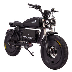 WALFISK Electric bike ET-7 3000W Brushless Motor 60V45AH Big Battery Black Warrior Ebike Full suspension 50MPH 100miles Free Rear Cushion(Canada)
