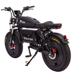 WALFISK Electric bike ET-7 3000W Brushless Motor 60V45AH Big Battery Black Warrior Ebike Full suspension 50MPH 100miles Free Rear Cushion(Canada)