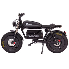 WALFISK Electric bike ET-7 3000W Brushless Motor 60V45AH Big Battery Black Warrior Ebike Full suspension 50MPH 100miles Free Rear Cushion(Canada)