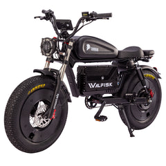 WALFISK Electric bike ET-7 3000W Brushless Motor 60V45AH Big Battery Black Warrior Ebike Full suspension 50MPH 100miles Free Rear Cushion(Canada)