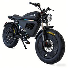 WALFISK Electric bike ET-7 3000W Brushless Motor 60V45AH Big Battery Black Warrior Ebike Full suspension 50MPH 100miles Free Rear Cushion(Canada)