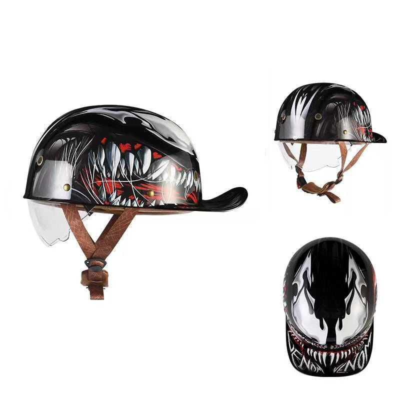 Retro Trend Helmet Electric Bicycle Motorcycle Helmet Harley Helmet Venom / M(55-56CM)