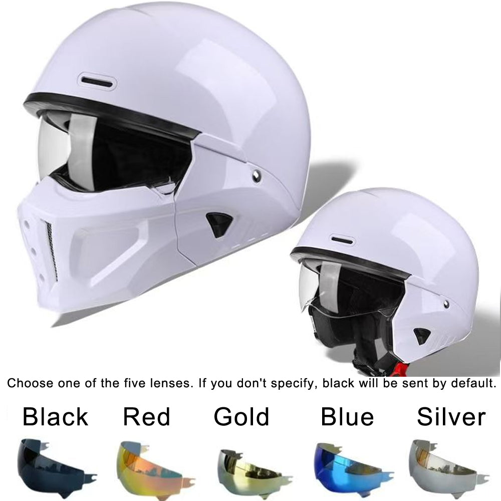 elvits motorcycle helmet WALFISK Electric Bike/Motorcycle Combo Helmet Bright White / M-57-58cm
