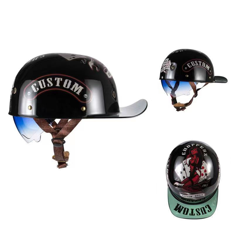 boutique motorcycle helmets Retro Trend Helmet Electric Bicycle Motorcycle Helmet Harley Helmet Succubus / M(55-56CM)