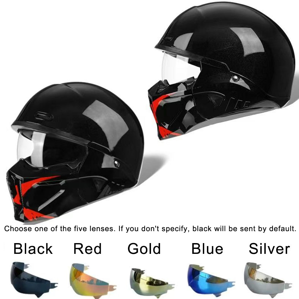 WALFISK Electric Bike/Motorcycle Combo Helmet Bright Black flame / M-57-58cm WALFISK Electric Bike/Motorcycle Combo Helmet Bright Black flame / M-57-58cm
