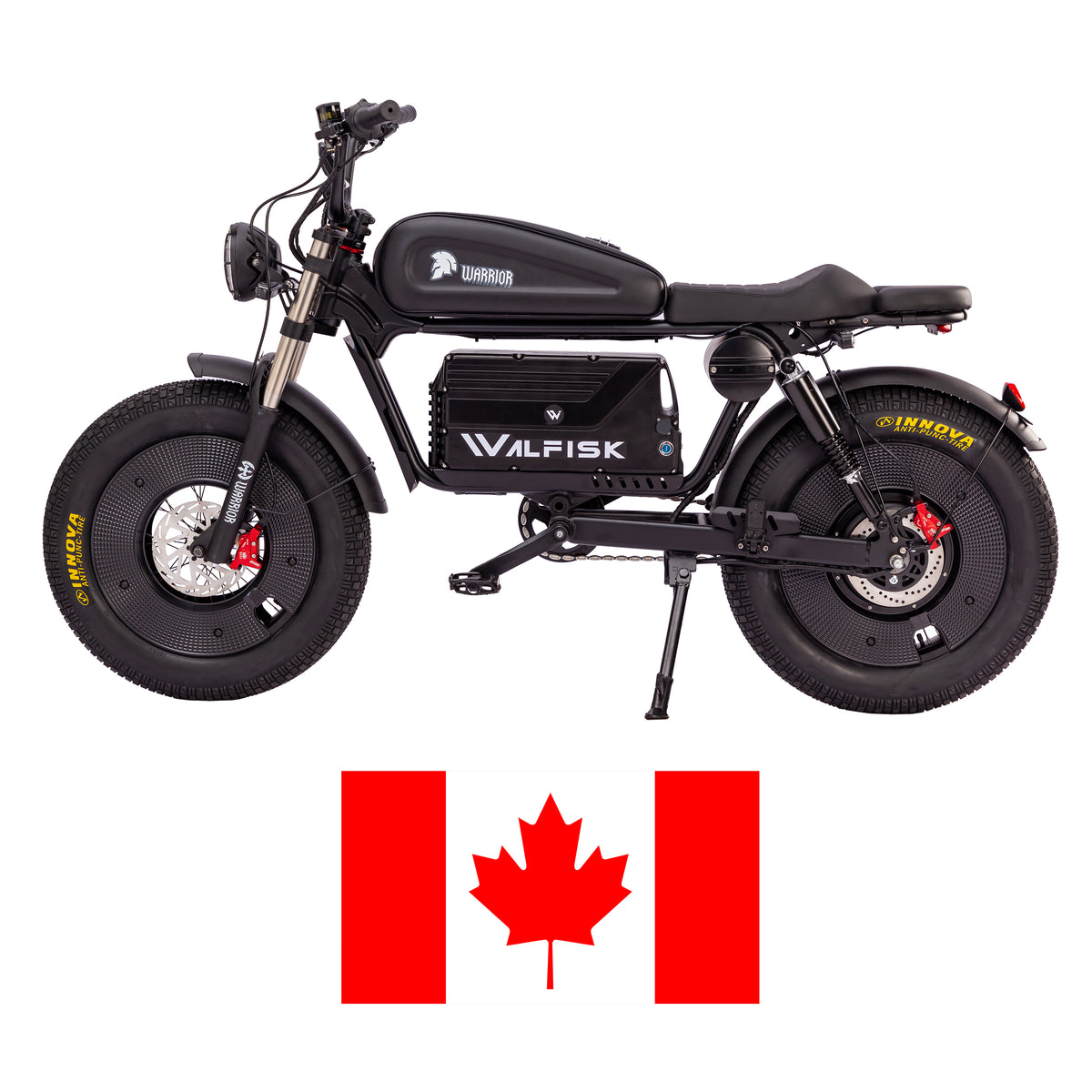 WALFISK Electric bike ET-7 3000W Brushless Motor 60V45AH Big Battery Black Warrior Ebike Full suspension 50MPH 100miles Free Rear Cushion（Canada）